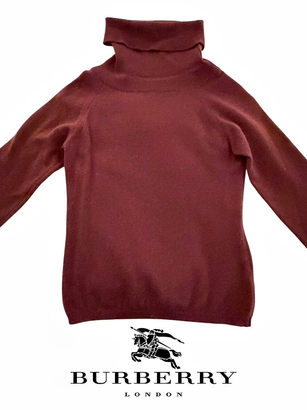 Burberry Cashmere Turtleneck Burgundy Small
